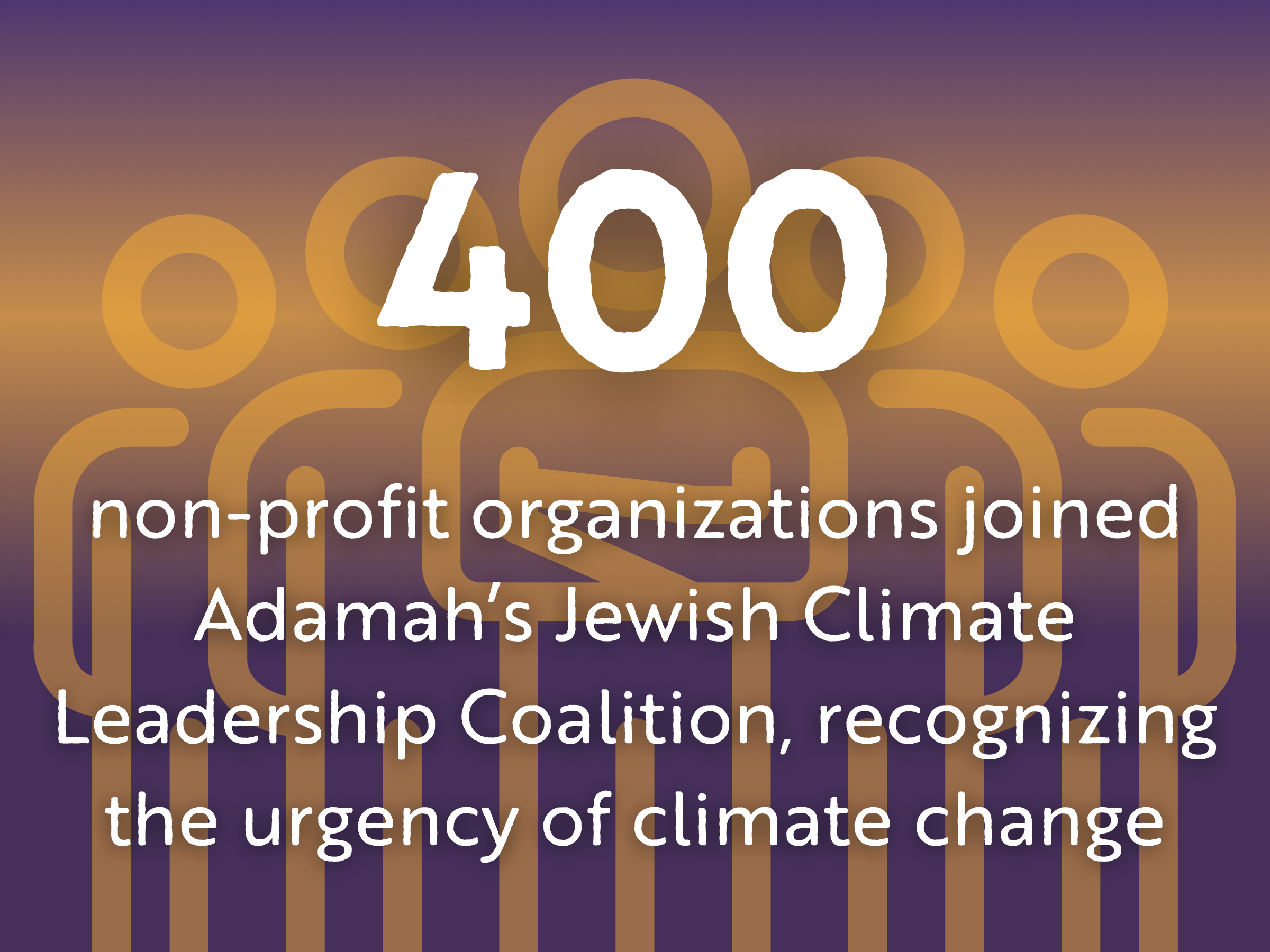 400 non-profit organizations joined Adamah’s Jewish Climate Leadership Coalition, recognizing the urgency of climate change