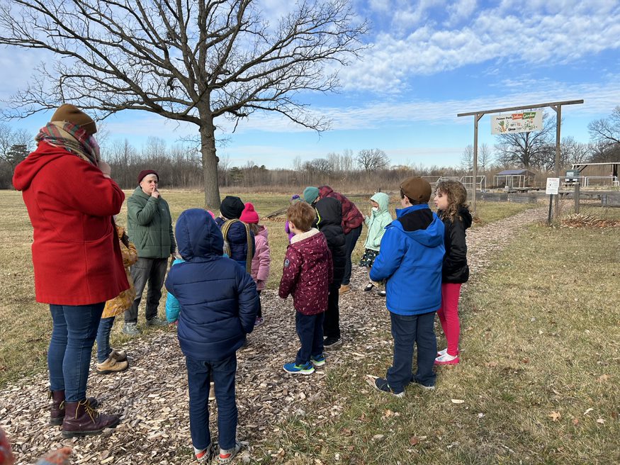 Adults and kids outside
