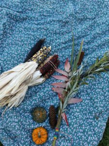 Fall nature items used to decorate the sukkah